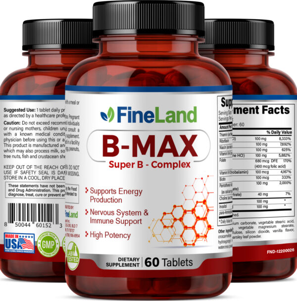 B-100 COMPLEX - B- VITAMINS_3dRender_Group (PLANO) B-Max - Image 4