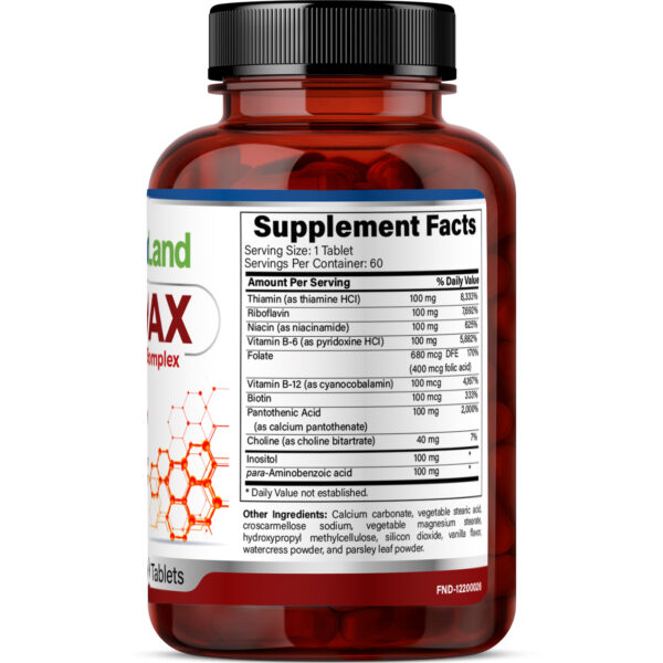 FineLand_B-100 COMPLEX - B- VITAMINS_3dRender_Back B-Max - Image 2
