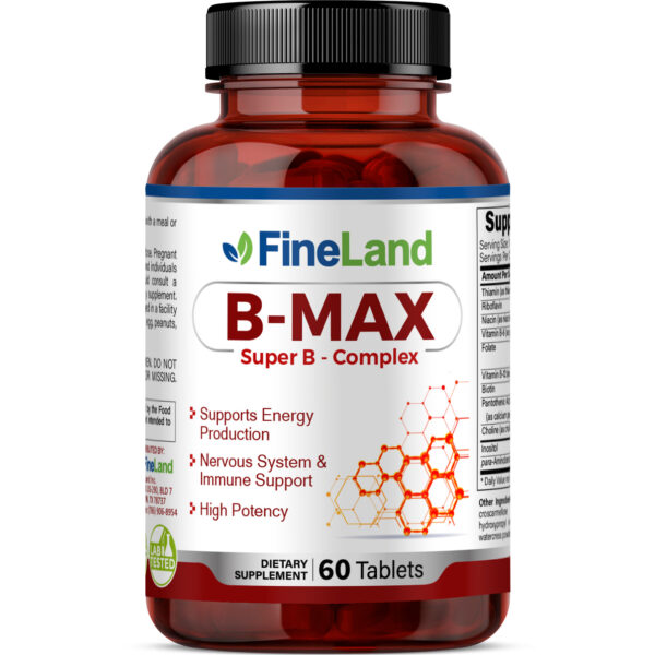 -FineLand_B-100 COMPLEX - B- VITAMINS_3dRender_Front B-Max - Image 1